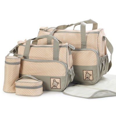 Chic Diaper Bag Set with Bottle Bag