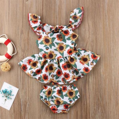 Newborn Kids Girls Print Dresses