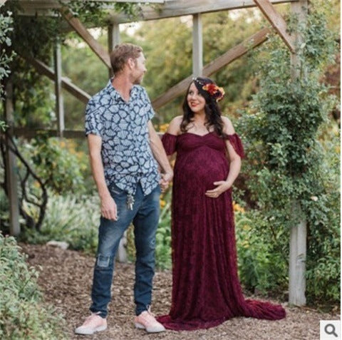 Korean lace maternity dress