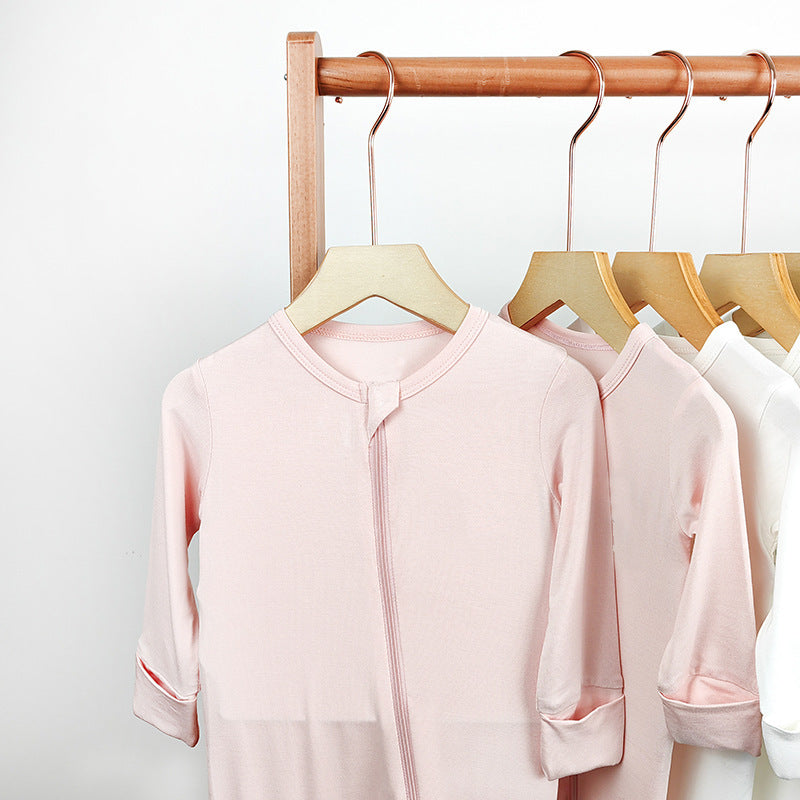 Solid Color Baby's Bamboo Fiber Romper