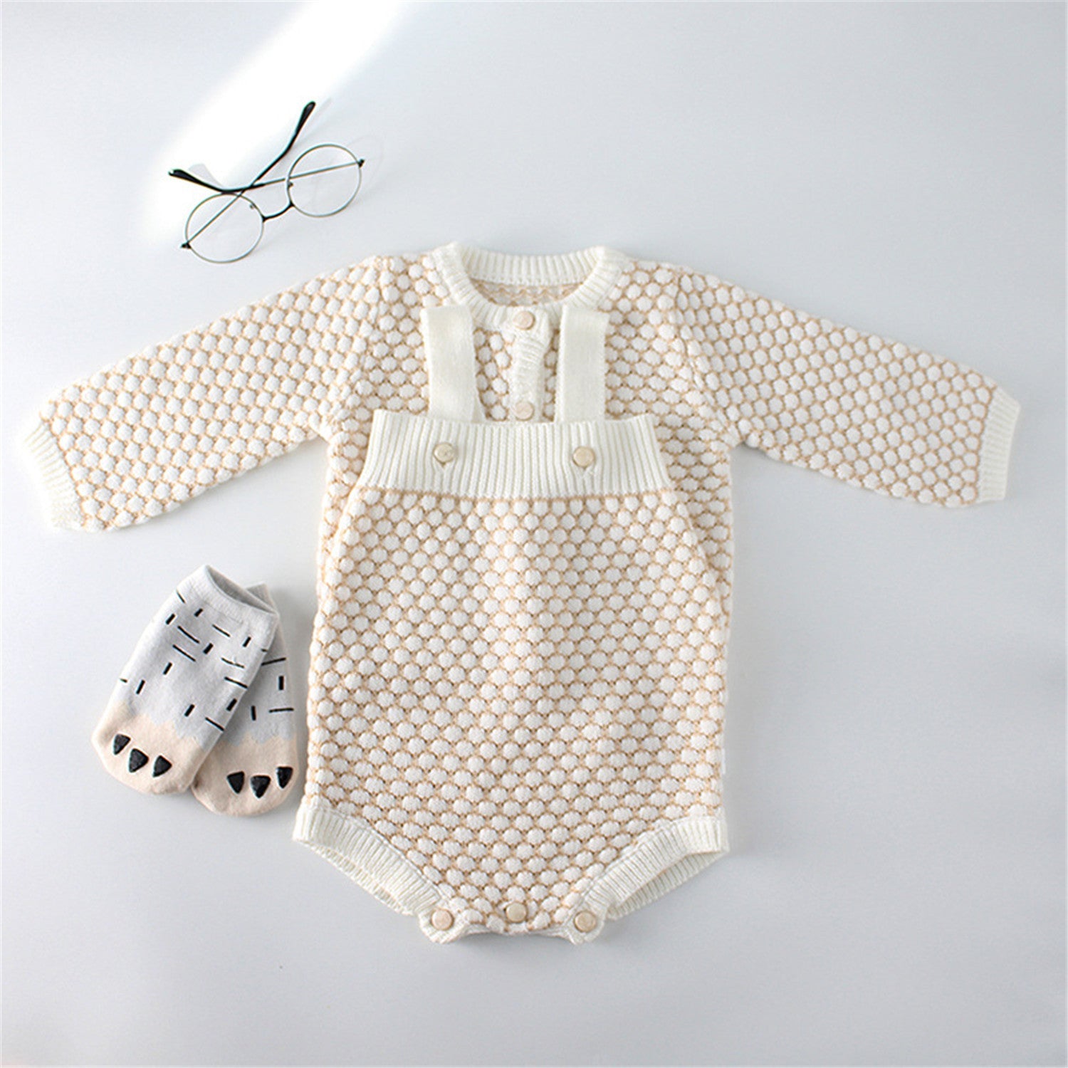 Baby Romper with Cardigan Set