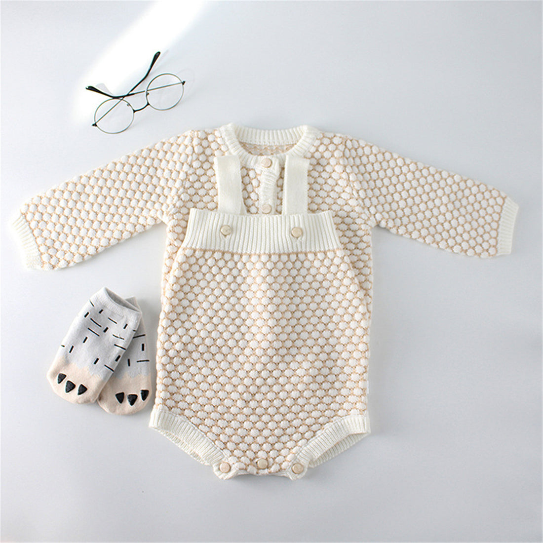 Baby Romper with Cardigan Set