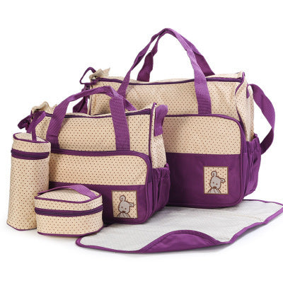 Chic Diaper Bag Set with Bottle Bag