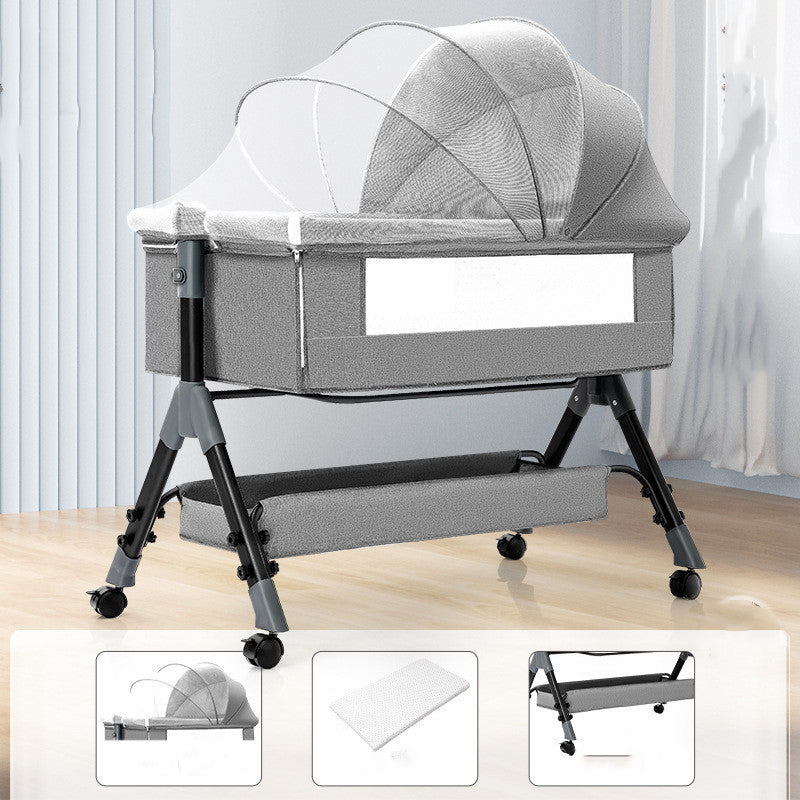 Multifunctional Mobile Folding Cradle Bed
