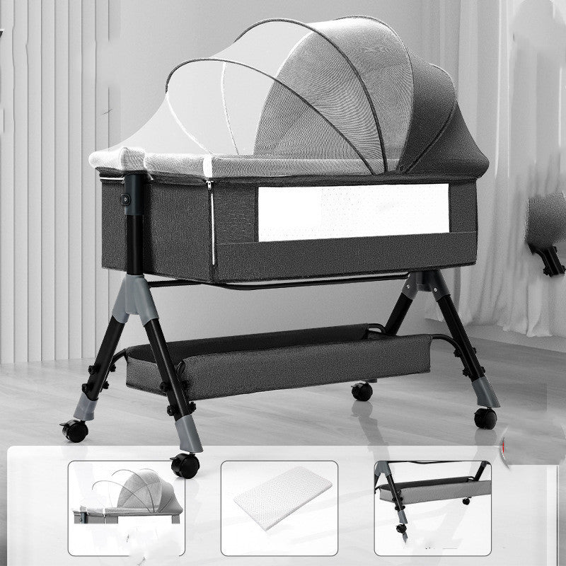 Multifunctional Mobile Folding Cradle Bed