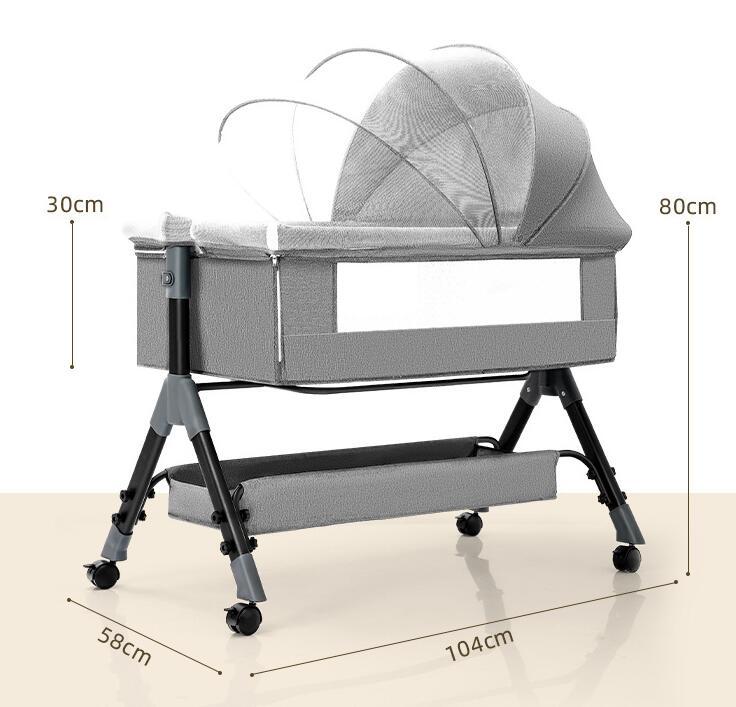 Multifunctional Mobile Folding Cradle Bed