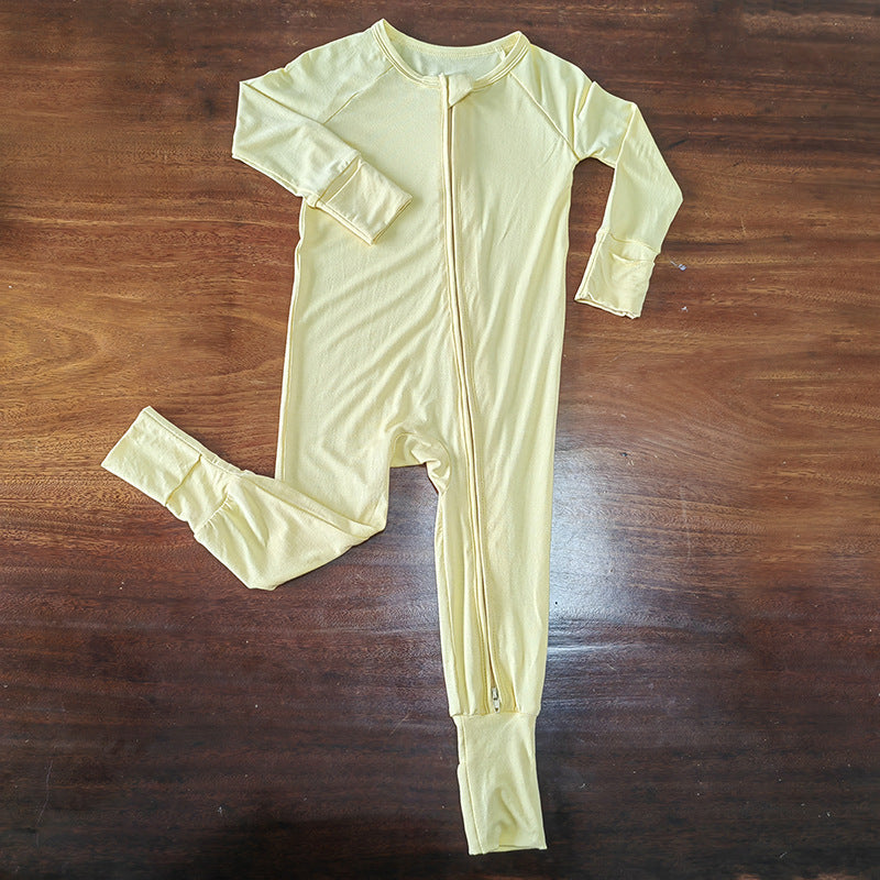 Solid Color Baby's Bamboo Fiber Romper