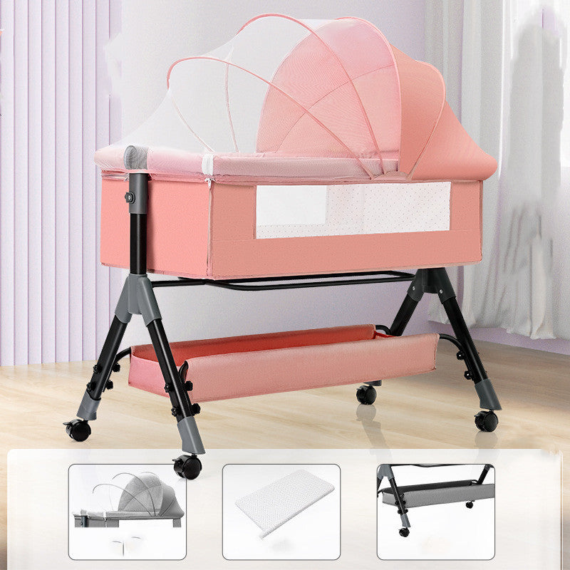 Multifunctional Mobile Folding Cradle Bed