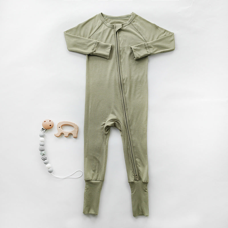 Solid Color Baby's Bamboo Fiber Romper
