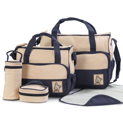 Chic Diaper Bag Set with Bottle Bag