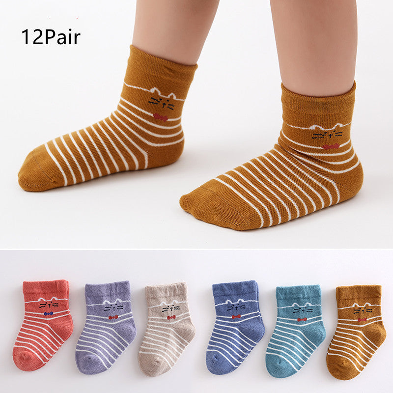 Children's Cartoon Animal Cotton Baby Socks