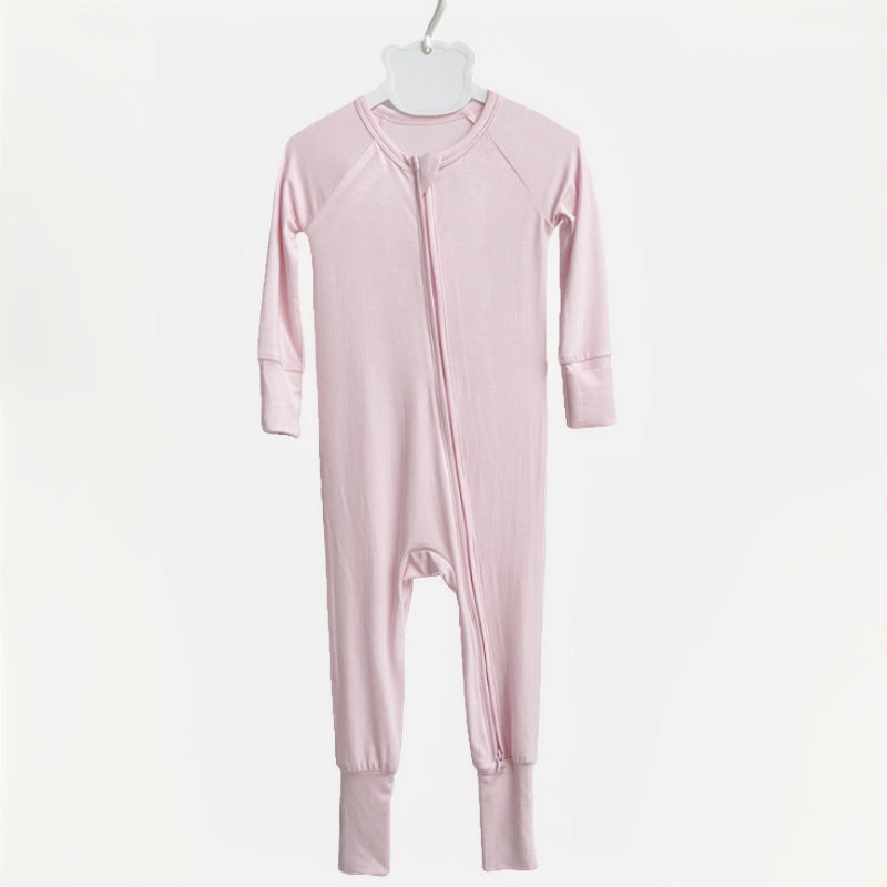 Solid Color Baby's Bamboo Fiber Romper