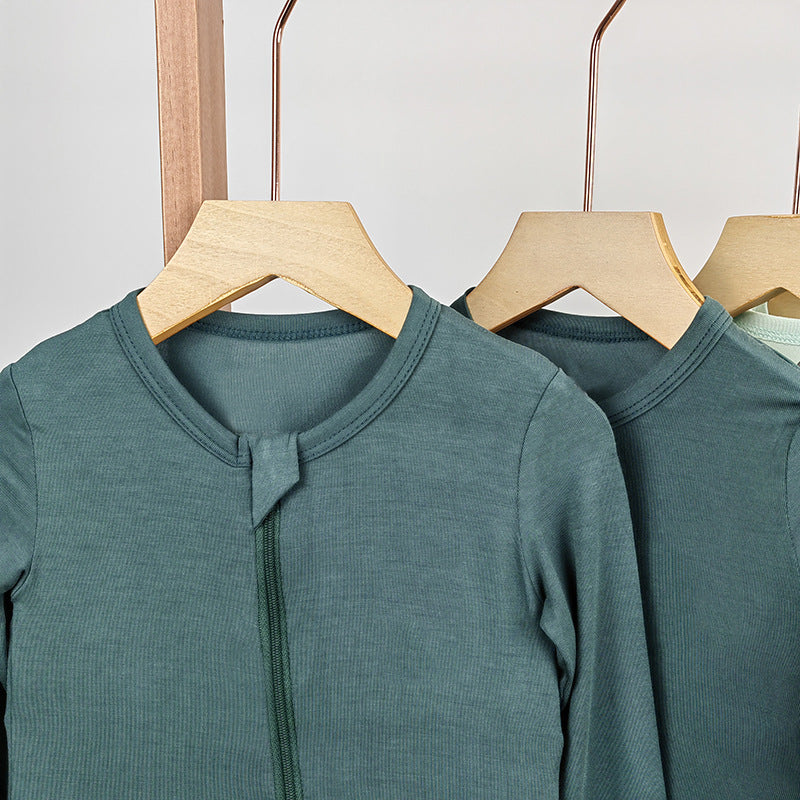 Solid Color Baby's Bamboo Fiber Romper