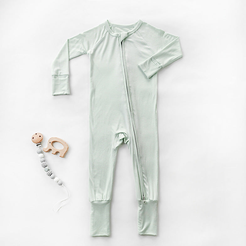 Solid Color Baby's Bamboo Fiber Romper