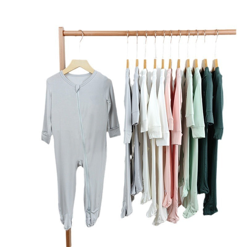 Solid Color Baby's Bamboo Fiber Romper